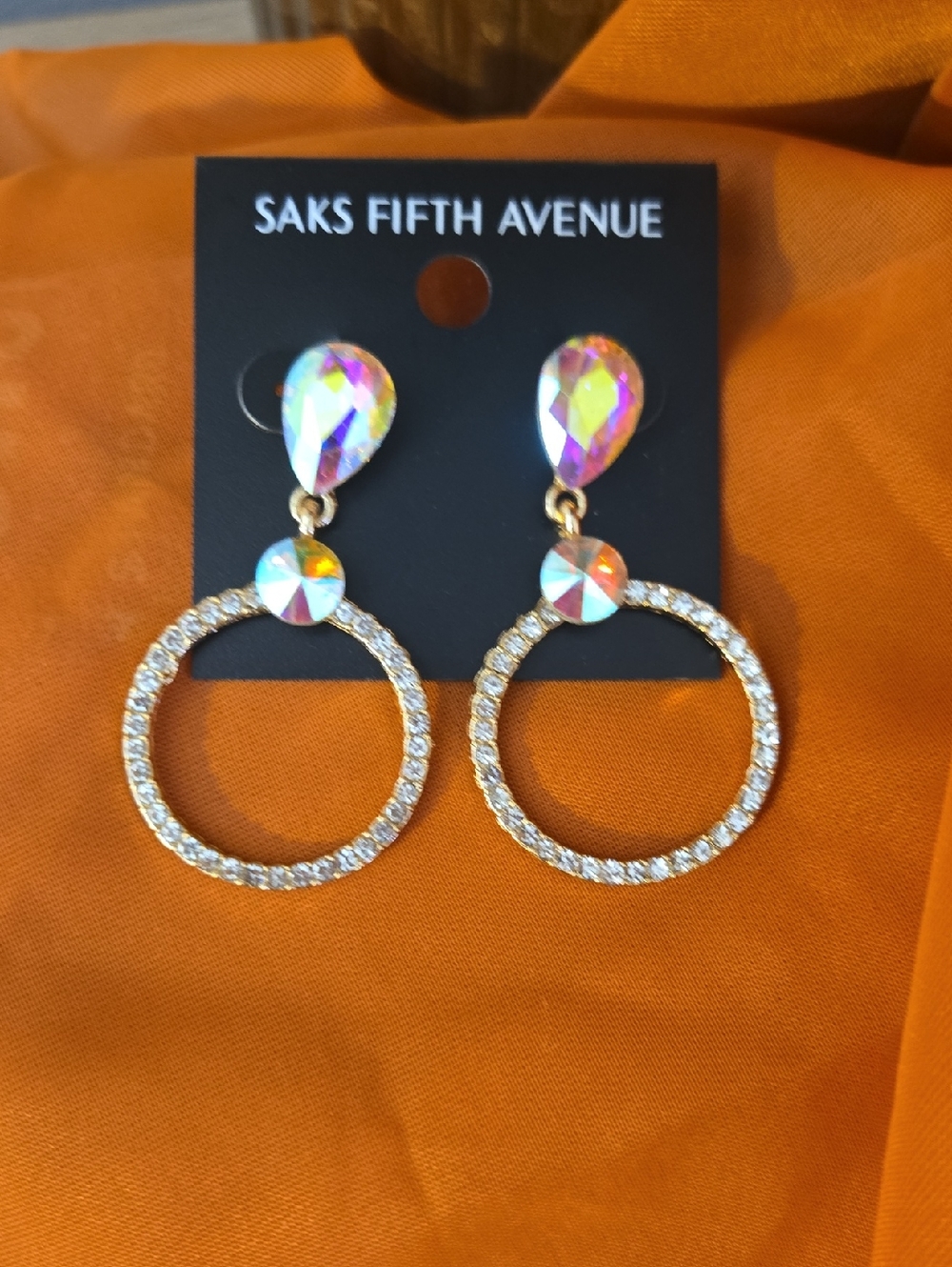 Saks Fifth Avenue Aurora Crystal Hoop Drop Earrings - Gold
